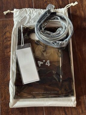 NEW Nana-Nana A4 PVC Bag Transparent Smoked Grey/Black Design